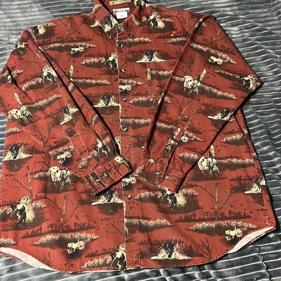 🔥🔥 COLUMBIA RIVER LODGE Nature Hunting Dog Corduroy Button Shirt - GUC - Sz XL - Picture 7 of 11